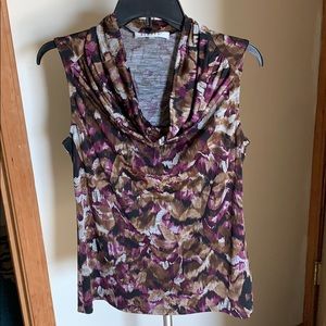 Kasper cowl neck sleeveless shell size small